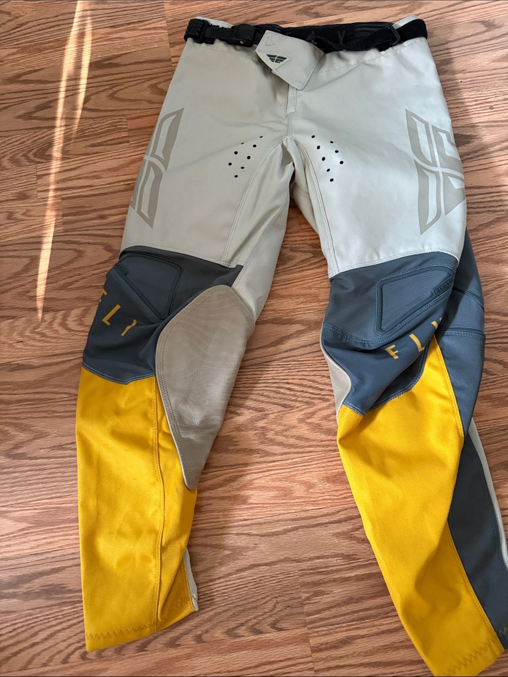 FLY Racing Kinetic Motocross Pants in Gray and Yellow